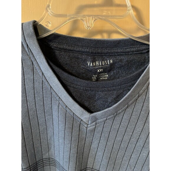 Mens Van Heusen Pullover L/S V Neck Stripe Dress Sweater Size XXL Preowned - Picture 4 of 5
